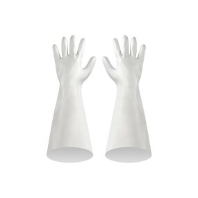 Hypalon Dry Box Gloves Manufacturer - 400MM Long Chemical Resistant Chlorosulfonated Polyethylene