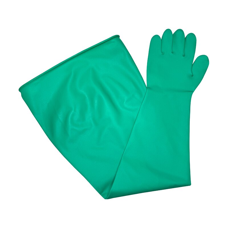 Green Nitrile Rubber Gloves Manufacturer - Long Arm for Scientific Research Experimental Box