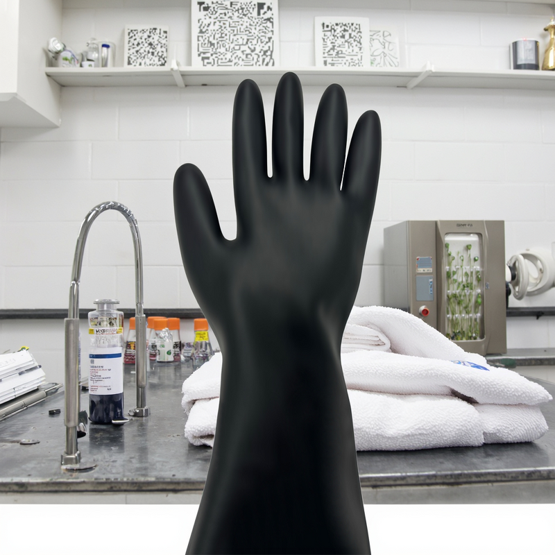 Neoprene Glove Box Gloves Manufacturer - Acid Alkali Resistant Non-Slip with Flange Pharmaceutical