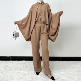 Muslim Abaya Set Manufacturer - New Modest Fancy Ramadan Eid Turkish Polyester