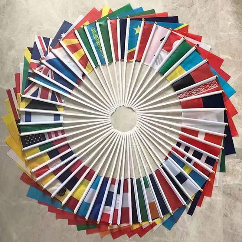 Handheld Flags Manufacturer - Custom Logo Polyester Sublimation Printed with Stick