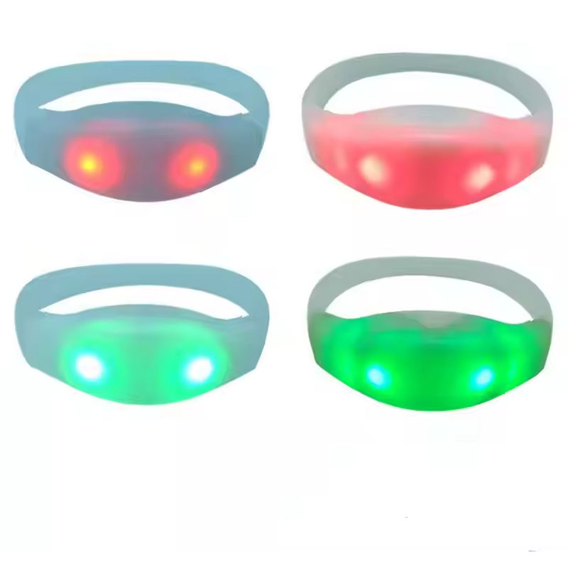LED Bracelet Manufacturer - 7 Colors Voice Control Flashing Bangle for Party