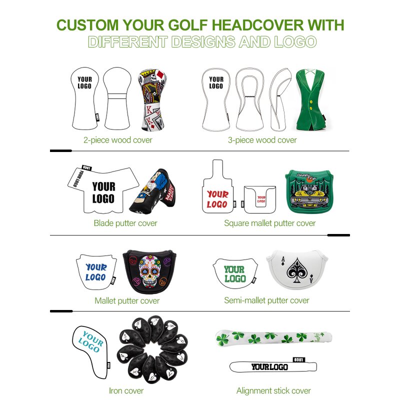 Club Headcover Set Manufacturer - Custom Striped Faux Fur Outdoor Golf