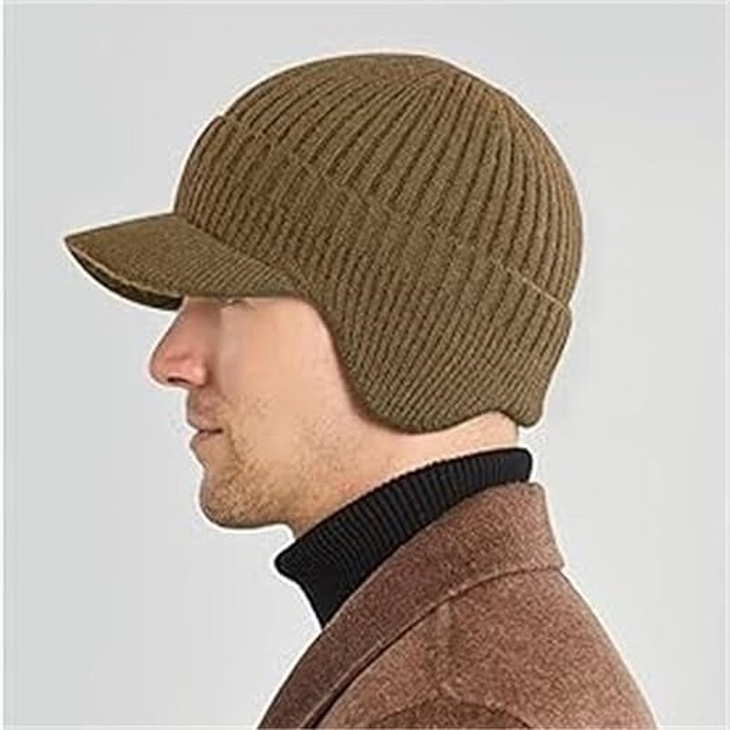 Knitted Hat Manufacturer - Custom Elastic Warm Ear Protection with Brim