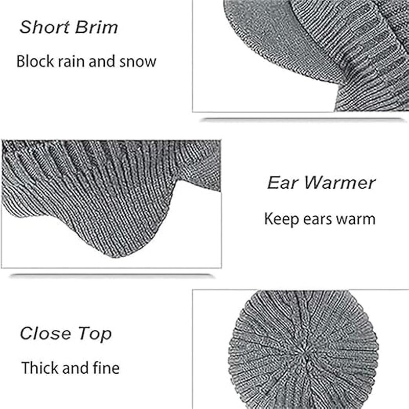 Knitted Hat Manufacturer - Custom Elastic Warm Ear Protection with Brim