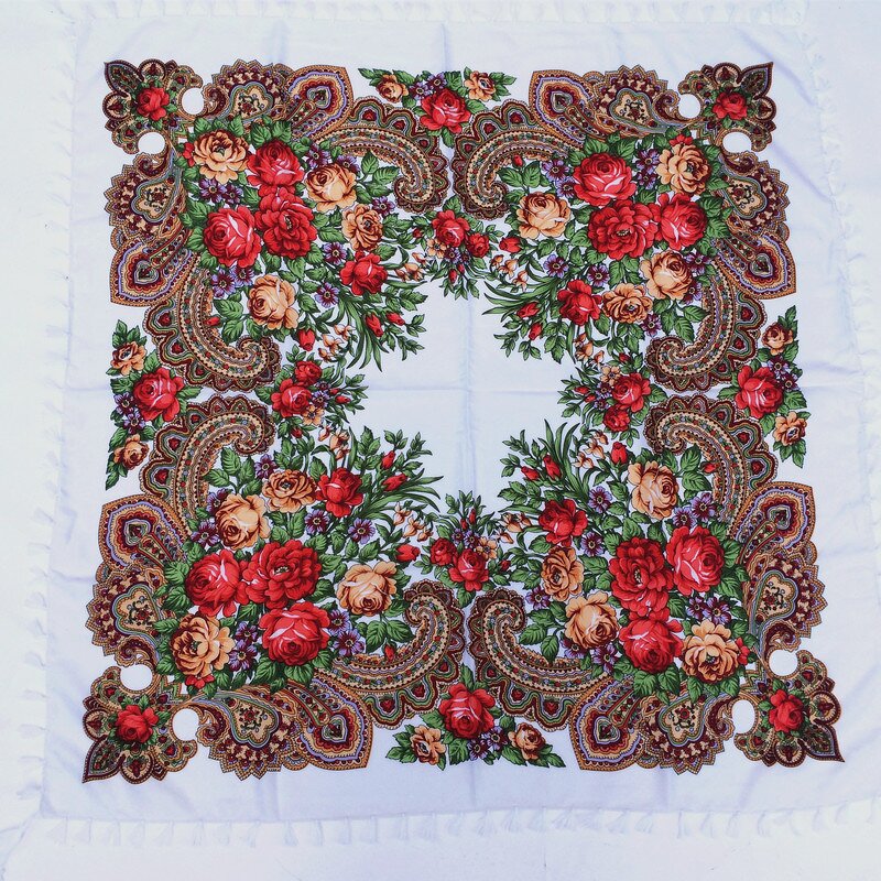 Russian Scarf Manufacturer - Unique Muffler Headwrap Lady Print Flowers Cotton