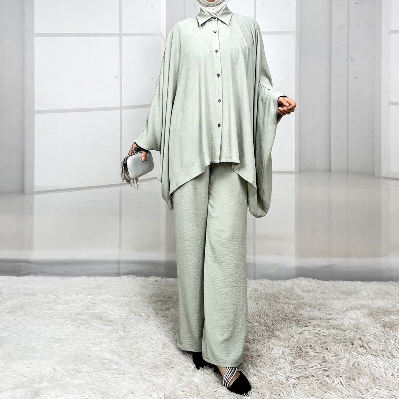 Muslim Abaya Set Manufacturer - New Modest Fancy Ramadan Eid Turkish Polyester