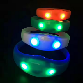 LED Bracelet Manufacturer - 7 Colors Voice Control Flashing Bangle for Party
