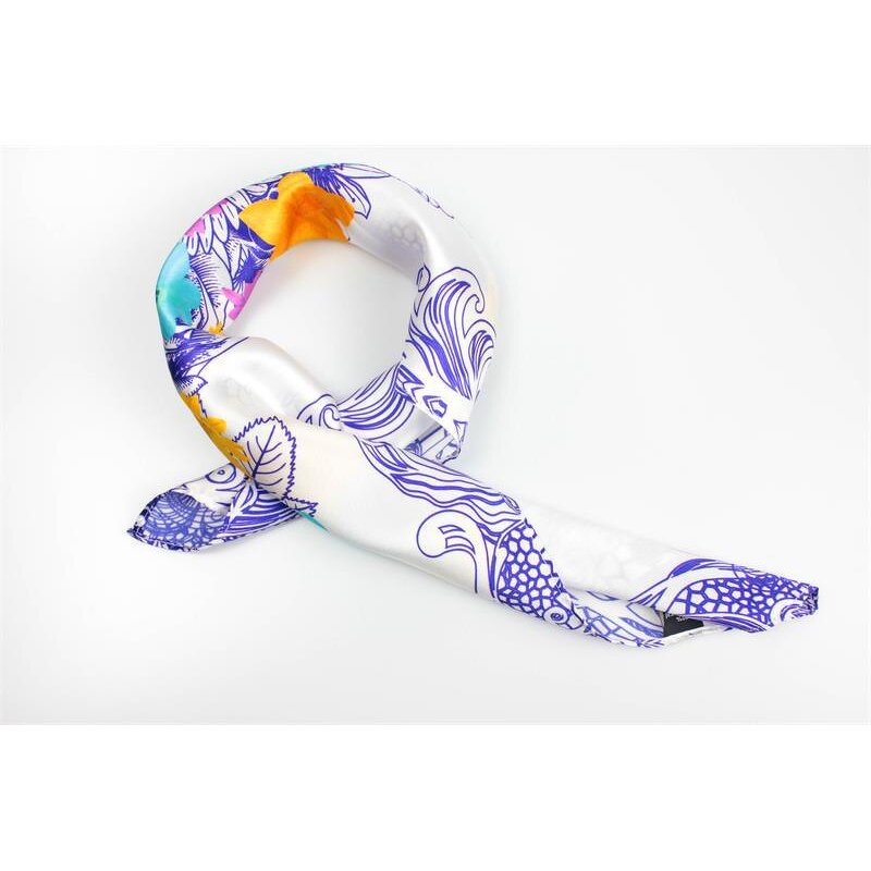 Polyester Scarf Factory - Custom Logo Print Hand Rolled Personalized Silk