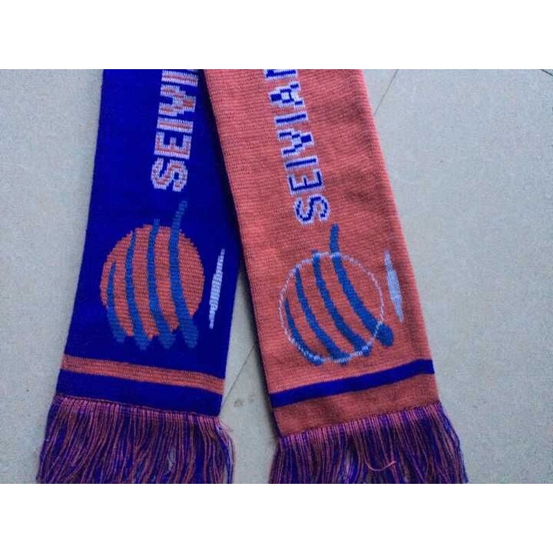 Football Scarf Factory - Custom Design Double Layers Silk Knit Fan Scarf