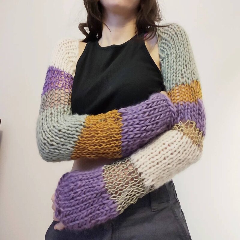 Bolero Shrug Factory - Computer Knit Open Wrapped Sweater Casual for Women