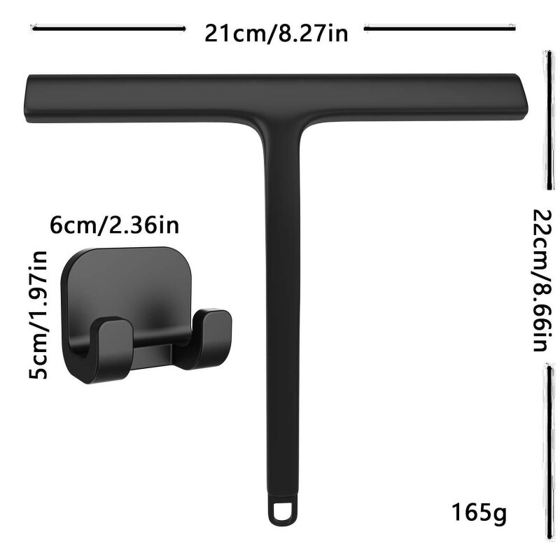 Glass Scraper Manufacturer - Silicone Wiper with Hooks for Bathroom