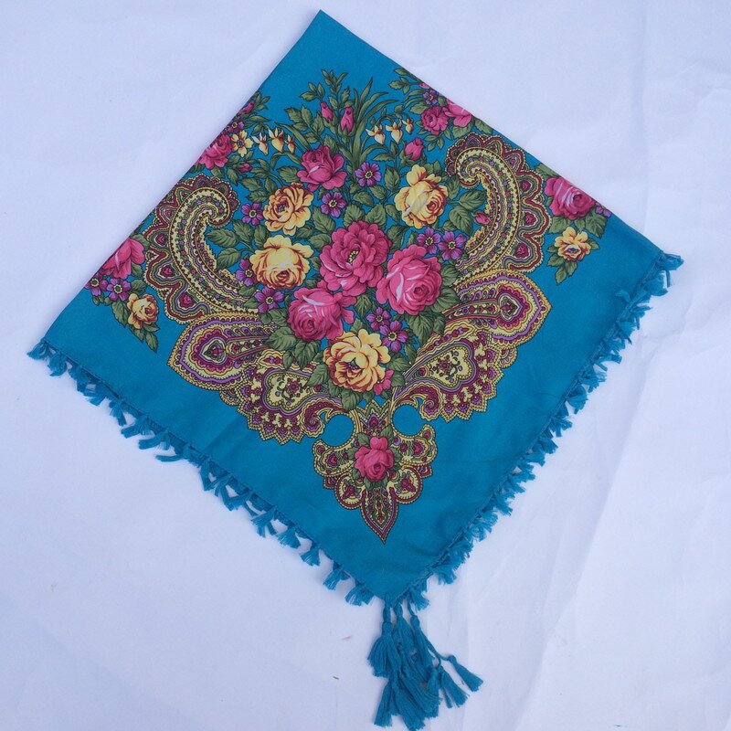 Russian Scarf Manufacturer - Unique Muffler Headwrap Lady Print Flowers Cotton