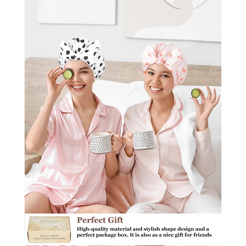 Shower Cap Factory - Custom Luxury Silk Waterproof Adjustable Bowknot