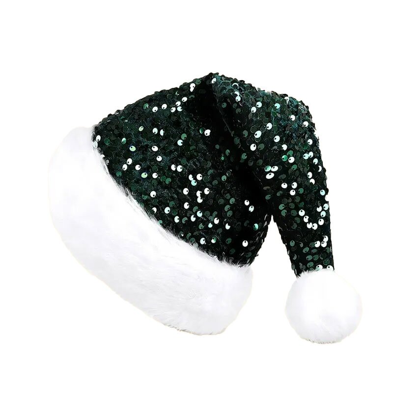 Santa Hat Manufacturer - New Warm Knitted Double Layer Sequin Plush Larger
