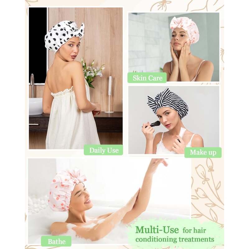 Shower Cap Factory - Custom Luxury Silk Waterproof Adjustable Bowknot