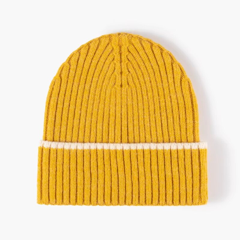 Knitted Hat Manufacturer - Custom Logo Unisex Autumn Winter Single-cuff Cotton