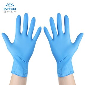 Disposable Nitrile Gloves Manufacturer - INTCO Blue Examination Powder Free Textured