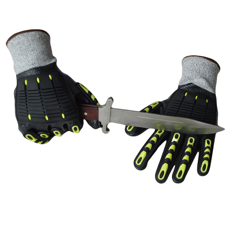 Anti Cut Gloves Manufacturer - HPPE Nitrile Coated TPR Anti Impact Vibration Resistant