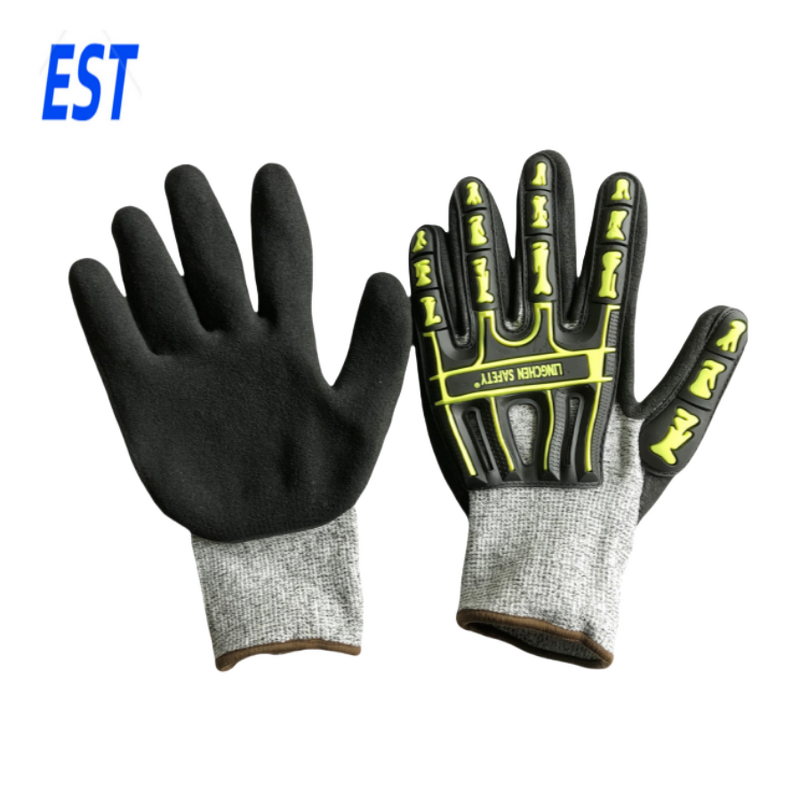 Anti Cut Gloves Manufacturer - HPPE Nitrile Coated TPR Anti Impact Vibration Resistant