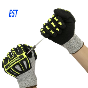 Anti Cut Gloves Manufacturer - HPPE Nitrile Coated TPR Anti Impact Vibration Resistant