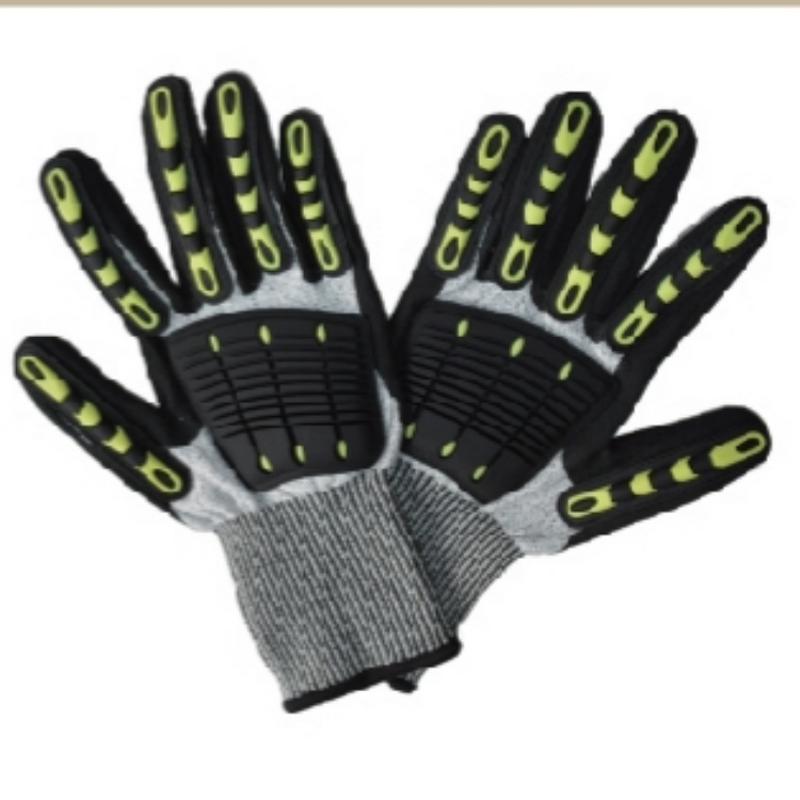 Cut Resistant Gloves Manufacturer - TPR Nitrile Coated Palm Anti Impact Vibration
