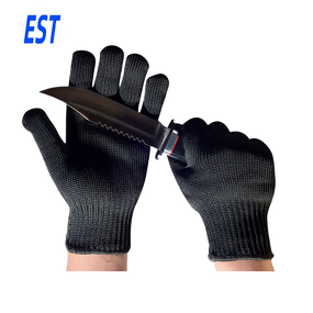 Steel Wire Gloves Manufacturer - Black High Strength Polyester Level 4 Anti-Cut
