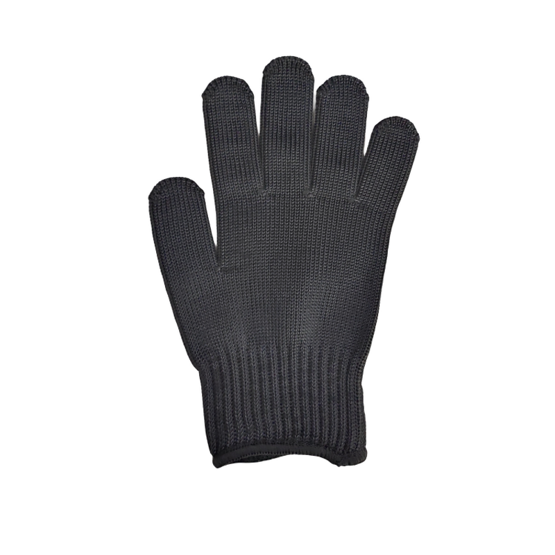 Steel Wire Gloves Manufacturer - Black High Strength Polyester Level 4 Anti-Cut