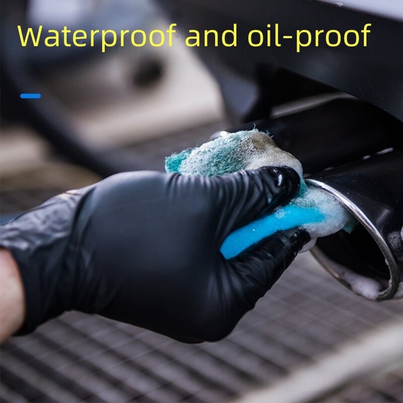 Disposable Nitrile Gloves Manufacturer - INTCO Black NBR Waterproof Non-slip Textured
