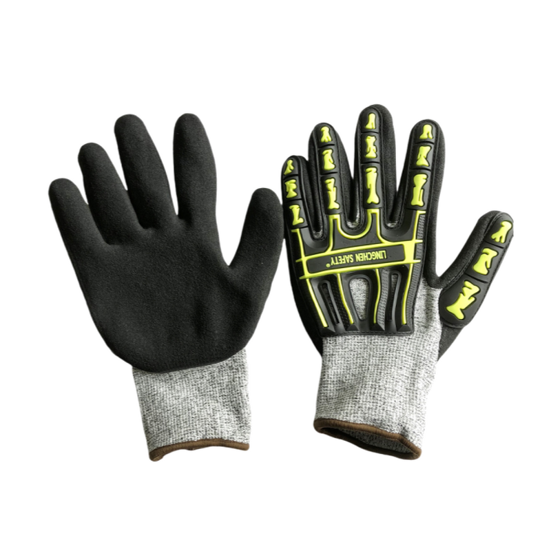 Cut Resistant Gloves Manufacturer - TPR Nitrile Coated Palm Anti Impact Vibration