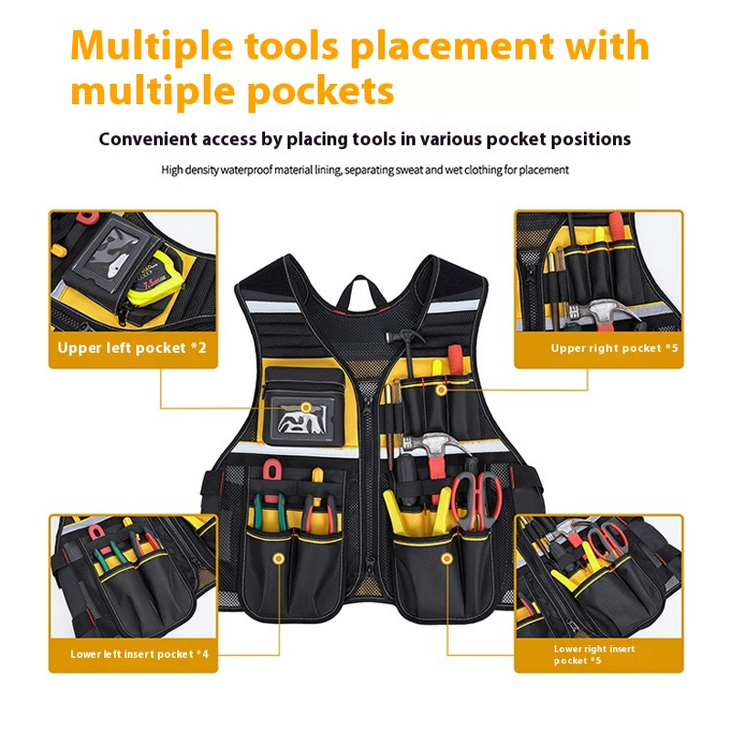 Safety Vest Manufacturer - Electrician Repair Multi-Socket for Construction