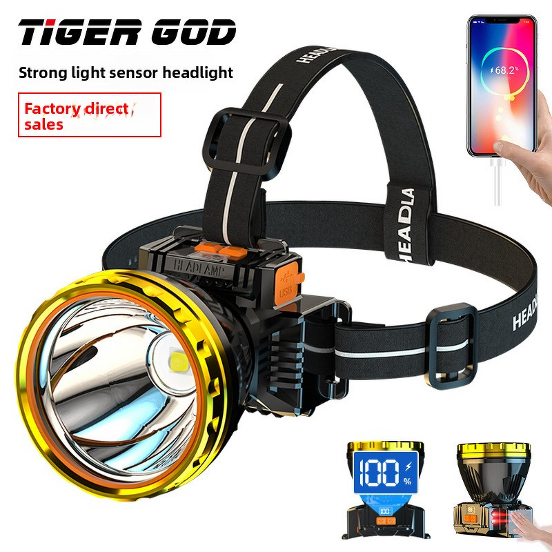 LED Headlamp Factory - Outdoor 30W Rechargeable High Brightness Smart Sensor