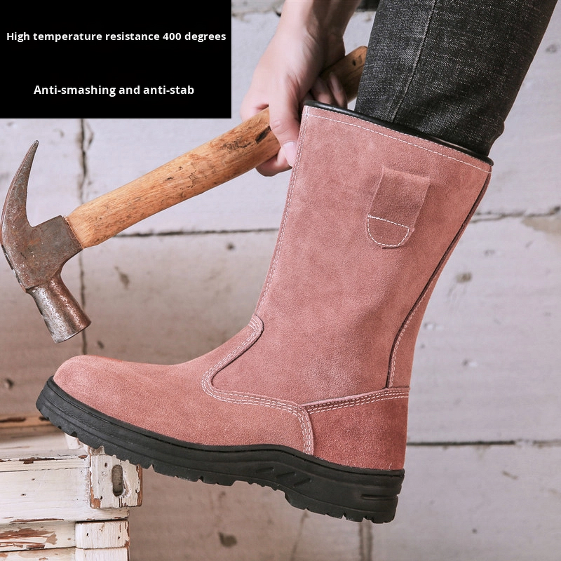 Labor Protection Boots Factory - Men's High-Top Anti-Scalding Mid-Calf Steel-Toe