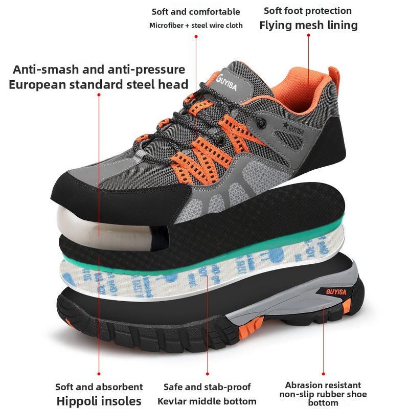 Steel Toe Work Shoes Factory - Men's Summer Fashionable Anti-Odor Anti-Smash