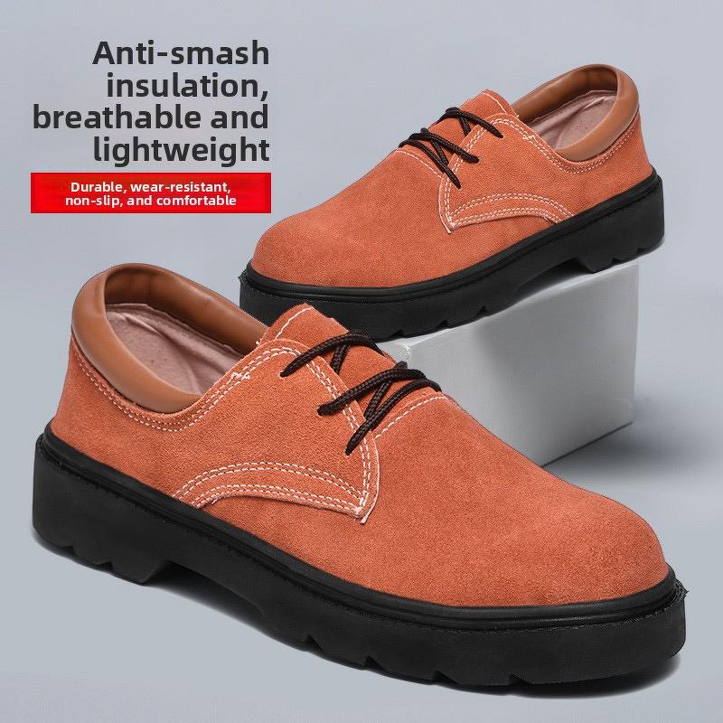 Insulation Safety Shoes Factory - Watermelon Red 6Kv Two-Layer Suede Cowhide