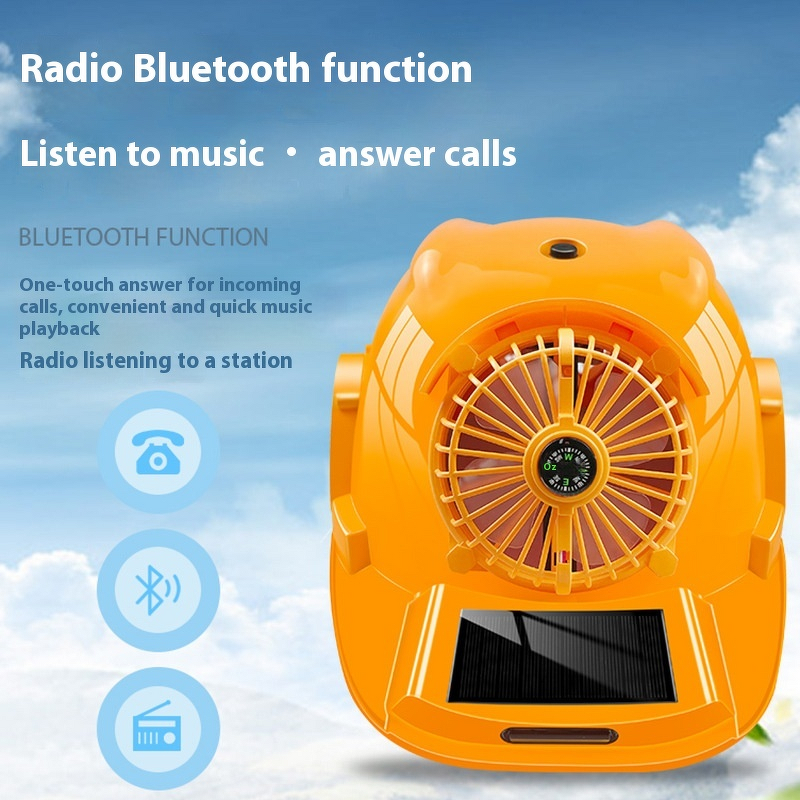 Cooling Helmet Factory - Dual-Power Six-Fan Cap Summer Voice-Controlled Bluetooth