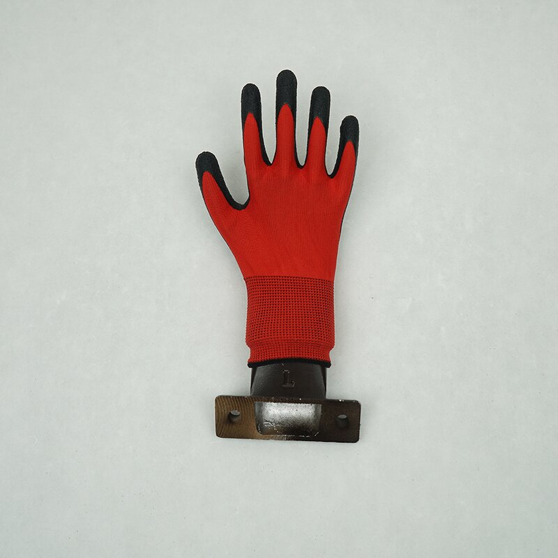 Cut Resistant Gloves Factory - Wholesale 13-Gauge Red Gauze Black Latex Wrinkled