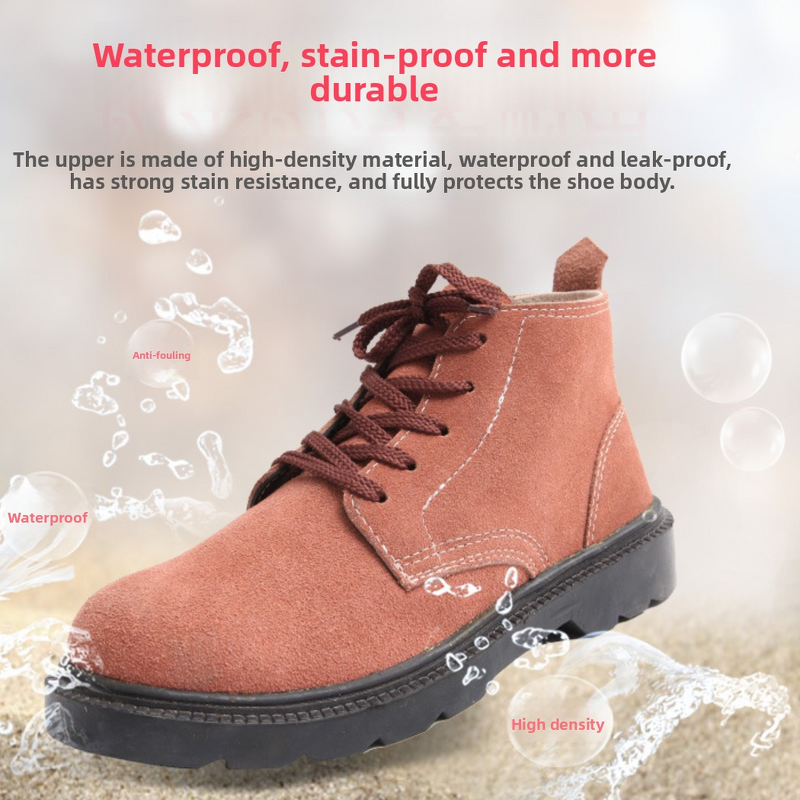 Labor Protection Boots Factory - Men's High-Top Anti-Scalding Mid-Calf Steel-Toe