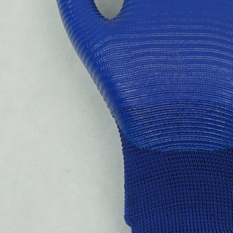 Anti-Static Gloves Factory - 13-needle Craft Blue Yarn Nitrile Striped Full Finger