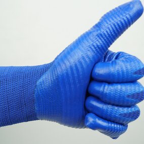 Anti-Static Gloves Factory - 13-needle Craft Blue Yarn Nitrile Striped Full Finger