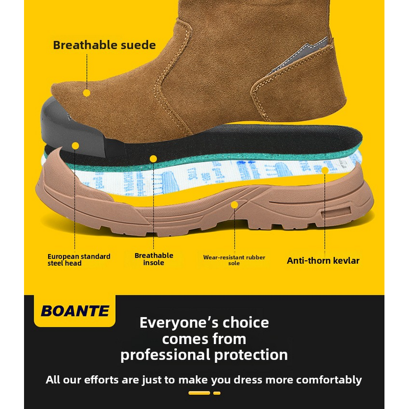 Welding Shoes Manufacturer - 2025 Cowhide Suede Anti-Smash Anti-Puncture
