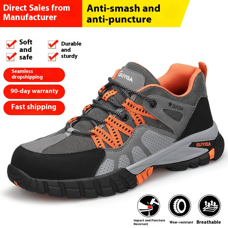 Steel Toe Work Shoes Factory - Men's Summer Fashionable Anti-Odor Anti-Smash