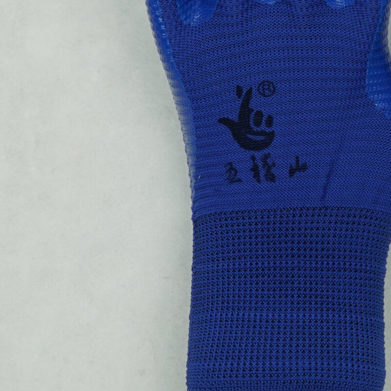 Anti-Static Gloves Factory - 13-needle Craft Blue Yarn Nitrile Striped Full Finger