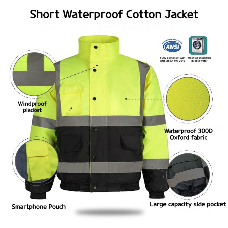 Reflective Jackets Manufacturer - Oxford Winter Waterproof Windproof Breathable for Traffic Duty