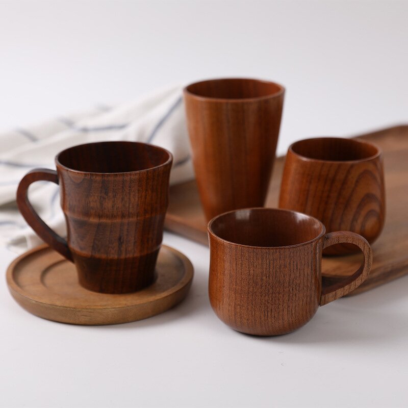 Wooden Tea Cup Manufacturer - Factory Direct Eco-Friendly Solid Vintage Jujube Wood Grain