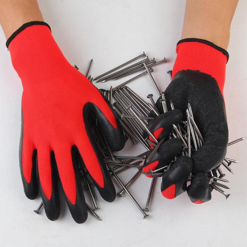 Work Gloves Manufacturer - Hot Sell Latex Crinkle Grip 13Gauge Nylon Construction