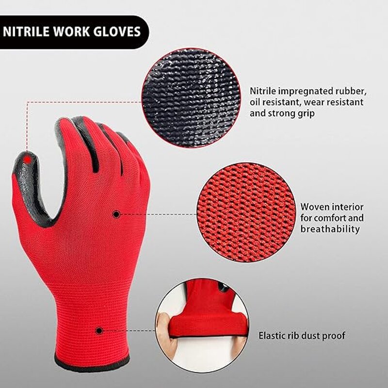 Garden Gloves Manufacturer - Customized Construction Nitrile Coated Custom Printed