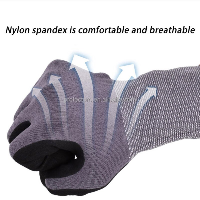 Outdoor Safety Gloves Manufacturer - Durable Nylon Spandex Nitrile Sandy Coated for Labor