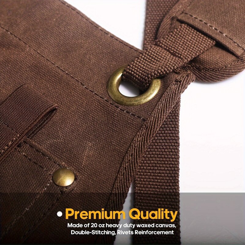 BBQ Apron Manufacturer - Custom Logo Thick Canvas Washed Work Tool Durable Safety Clothes