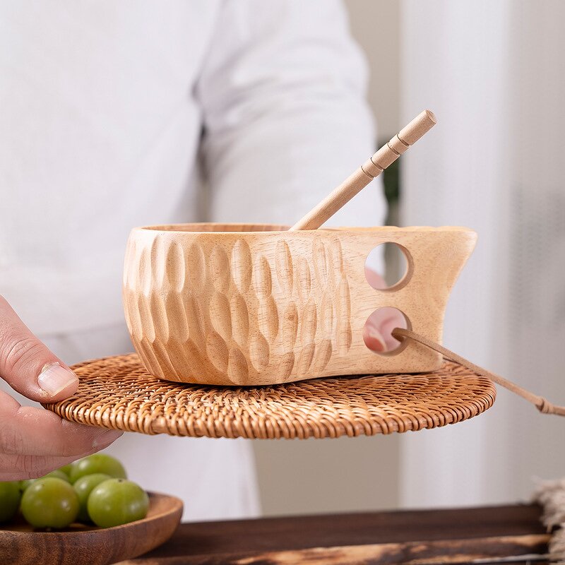 Wooden Coffee Mug Manufacturer - Walnut Acacia Creative Modern Design Handle for Business Gifts